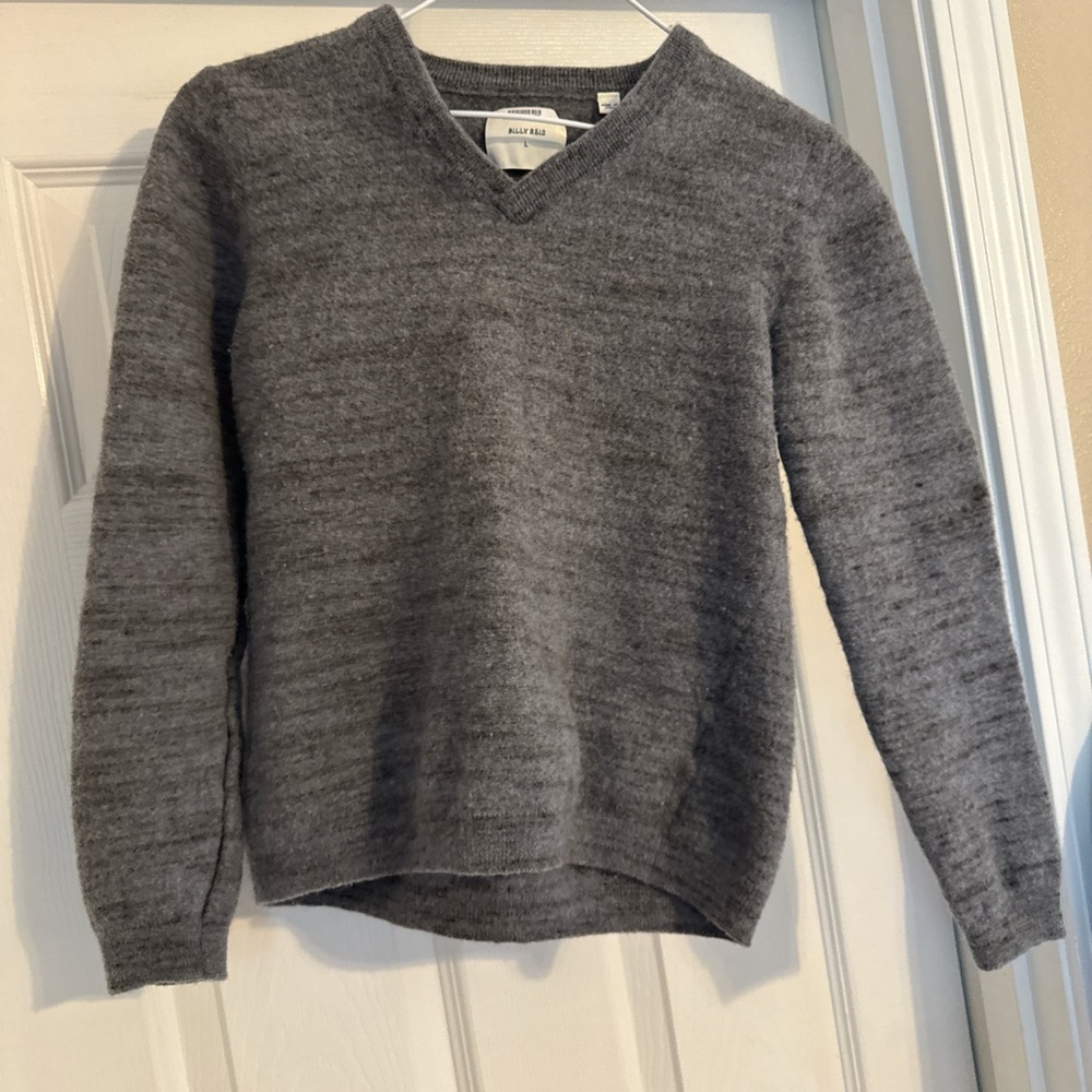 Billy Reid Charcoal V-Neck Sweater